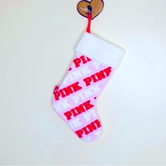 PINK Victoria’s Secret | Pink Soft Christmas Stocking | Holiday Sock | Festive - Picture 1 of 5